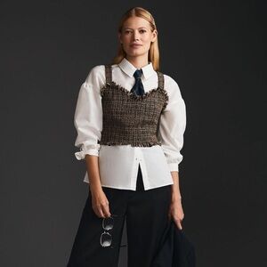 Anthropologie White Button-Up Shirt